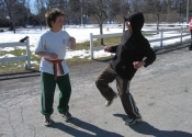 Arvin & Alex doing road work training