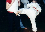 Nice round house kick - Childrens Karate class, Baie d'Urfé