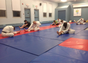 Beaconsfield Recreation Center Karate & Jiu-Jitsu club group warm-up. March, 16 2023