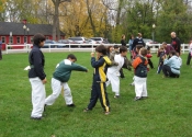 Children's Karate class on a Saturday morning outside training - Baie d'Urfé