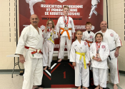 Mirabel Koshiki Karate Cup, March 23, 2024. Five of our children students from the Beaconsfield Karate & Jiujitsu club participated in the Mirabal Koshiki Karate Cup and 4 medals were brought home. L-R: Gideon (Silver - Kata), Liam (Gold Kata & Silver fighting), Emma (Bronze - fighting). Well done to all who participated in the tournament.