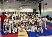 Inter-club Koshiki Contact Karate tournament - May 31, 2025. Three different fighting styles were represented: Beaconsfield Kenkokan Karate Club (Shihan Manoli); St. Leonard Kyokushin Karate club (Shihan J. Adesso) & Montreal North Shotokan Karate (Sensei A. Clairmeus). Bravo to all participants!