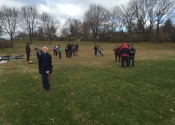 Karate training outdoors November 2015 in Beaconsfield