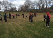 Karate training outdoors November 2015 in Beaconsfield