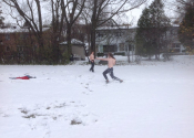 Karate training outside in our beautiful, snowy wonderland. A different world when wearing boots, gloves and trying to grapple, punch and kick. A good experience was had by all participants. Beaconsfield Recreation center, Tokon Dojo - Kenkokan/Koshiki, Jiu-Jitsu, Nov. 19, 2022. www.manoli.ca