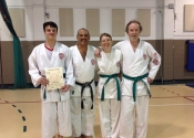 New green belts: Benjamin, Sian, Bruce, June 2016