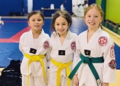Belt level promotions. These girls worked hard to reach their goal. Congratulations. Dec. 8, 2018