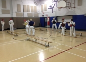 Saturday morning training at the Beaconsfield Recreation Centre - teen and adult karate and Jiu-Jitsu class. Feb. 2018