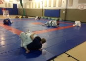 Teen and adult class at the Beaconsfield Recreation Centre. April 2018. Ground fighting