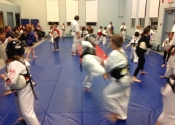 Thursday children's Karate & Jiu-Jitsu class at the Beaconsfield Recreation Centre. October, 2018.
