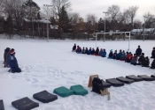 Karaté and JiuJitsu class outside. What a beautiful day it was. Fun for everyone. Beaconsfield Recreation Centre. Montreal Qc. Nov. 2018