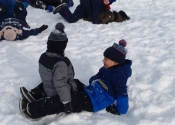 Grappling in the snow. Karate and JiuJitsu class outside today. We were blessed with beautiful weather. Beaconsfield Recreation Centre. Montreal, Canada. www.manoli.ca  November 2018