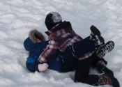 Grappling in the snow. Karate and JiuJitsu class outside today. We were blessed with beautiful weather. What a blast. Beaconsfield Recreation Centre. Montreal, Canada. www.manoli.ca  November 2018