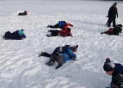 Grappling in the snow. Karate and JiuJitsu class outside today. We were blessed with beautiful weather. What a blast. Beaconsfield Recreation Centre. Montreal, Canada. www.manoli.ca  November 2018