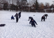 Break falling in the snow. Teen and adult class. Beaconsfield Recreation Centre, Montreal, Qc. November 2018.