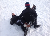 Not easy grappling in the snow with all that gear on. We were blessed with the beautiful Canadian weather. Beaconsfield Recreation Centre, Montreal, Qc. November 2018.