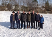 Some of the brave warriors who trained outside. Karate and JiuJitsu class outside. Beaconsfield Recreation Centre, Montreal, Qc. November 2018.