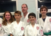 New 3rd Kyu green belts at the Beaconsfield Recreation Centre. Congratulation to Sara-Maude S., Charles-Antoine S., Paul S., Antoine L. & Paul H