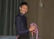 Ayden setting up the medals - Dec. 2011