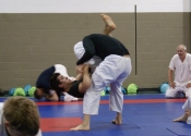 Daniel grappling with V. Lavoie during seminar at our Dojo