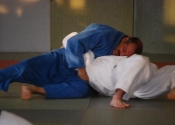 Sensei Manoli grappling at Club de Judo Anjou