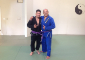 Leo and I after being promoted to our next level. Leo, is the best grappler at our club. A champion competitor and a gentleman. Always willing to help and give advice. July 16, 2022