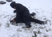 Karate & Jiu-Jitsu training outside in our beautiful, snowy wonderland. A different world when wearing boots, gloves and trying to grapple, punch and kick. A good experience was had by all participants. Beaconsfield Recreation center, Tokon Dojo - Kenkokan/Koshiki, Jiu-Jitsu, Nov. 19, 2022. www.manoli.ca