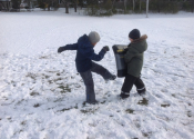 Karate & Jiu-Jitsu training outside in our beautiful, snowy wonderland. A different world when wearing boots, gloves and trying to grapple, punch and kick. A good experience was had by all participants. Beaconsfield Recreation center, Tokon Dojo - Kenkokan/Koshiki, Jiu-Jitsu, Nov. 19, 2022. www.manoli.ca