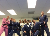Some bad ass fighters....crazy bunch of guys. A true gem of a school. Master Almeida and his students at the Palm Beach Gardens BJJ Martial Arts Club, Florida. January 2018