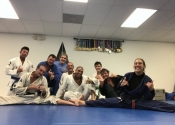 Palm Beach Garden BJJ club, Florida. The club is preparing to compete this Saturday. Full class of rolling. Five and ten minute rounds. What a joy, got my 'ass handed to me' several times by their outstanding black belts. Professor Almeida runs a great club. Thank you for the warm welcome.