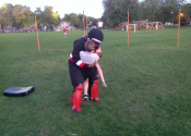 CLSC, Pointe Aux Trembles, 16 women are following our 7 week 'hands-on' women's self-defence program. Sessions are held outside, in the evening, in the park. Empowerment, Attitude and realistic options in doing 'WHATEVER IT TAKES' to get out of a violent confrontation. Sept. 2021.
