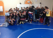 College de Montreal, 30 young warriors attended our "hands-on" no-nonsense, self-defence seminar. We were 4 instructors/simulators for this dynamic workshop which incorporated what to do if attacked standing and thrown to the ground. Job well done by all. Nov. 4, 2022. www.manoli.ca