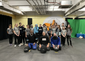 Collège Reine Marie - Nov. 2025. Teens ‘hands-on’ self-defence workshop with attack simulations. Empowering & eye opening for these young ladies. www.manoli.ca