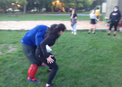 CLSC, Pointe Aux Trembles, 16 women are following our 7 week 'hands-on' women's self-defence program. Sessions are held outside, in the evening, in the park. Empowerment, Attitude and realistic options in doing 'WHATEVER IT TAKES' to get out of a violent confrontation. Sept. 2021.