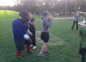 CLSC, Pointe Aux Trembles, 16 women are following our 7 week 'hands-on' women's self-defence program. Sessions are held outside, in the evening, in the park. Empowerment, Attitude and realistic options in doing 'WHATEVER IT TAKES' to get out of a violent confrontation. Sept. 2021.
