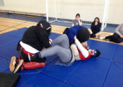 Marie Clarac, 2022. 155 teen girls participated in our 6 weeks "hands-on" self-defence course. Jan. - April, 2022. www.manoli.ca