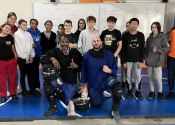Collège de Montréal, Dec. 2025. Teens ‘hands-on’ se;f-defence workshop. Empowerment & confrontational scenarios. Well done! www.manoli.ca
