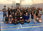 Pincourt - Chêne Bleu School. May 12 & 29, 2023. Women's 'hands-on' self-defence classes with a few boys. Well done! www.manoli.ca