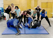 Community Center St. Donat. Women's 'hands-on' self-defence course given by Nicolas Manoli & Zen Diab. oct. - Nov. 2024. Fearless & empowered. www.manoli.ca