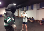 Villa Maria High School, December 2017. Manoli's hands-on women's Self-defence course. Montreal, Quebec