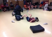 College Charlemagne, February 12, 2018. Teen self-defence workshop. Pierrefonds.