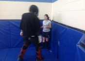 Marie Clarac Girls high school, March 2018. Hands-on Self-defence course. Confined spaces. Manoli.ca