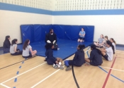 Giving feedback after the hands-on attack simulation. Marie Clarac School. March 2018