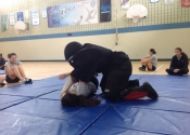 Marie Clarac Girls high school, March 2018. Hands-on Self-defence course. Ground attacks. Empowerment through scenario based training. Manoli.ca