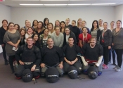Air Canada Vacations crew. Self-defence workshop on their wellness day. They were on fire these ladies. Awesome bunch. Oct. 2018. Downtown, Montreal