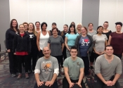 Canada post, women empowerment day in Three Rivers, Qc. Feb. 10, 2019 We worked on various hands-on attack simulations including: someone we know, someone we don't know, confined spaces, blindfold attacks and of course standing brought to the floor, lying down and any attack their little heart desired. We also had them work passive resistance and what to do if nothing worked on this guy. A full day of non-stop action.