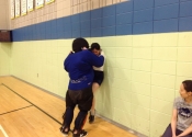 Confined spaces - Sacred Heart School, mom and teens 'hands-on' attack simulations, self-defence workshop. April, 2019. These ladies were dynamite. Determined, focused and above all 'No! Means 'No!'  Bravo to all the participants and to those who organized it.