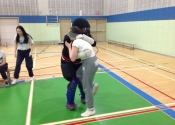 Instinct, do whatever it takes to get out of trouble - Sacred Heart School, mom and teens 'hands-on' attack simulations, self-defence workshop. April, 2019. These ladies were dynamite. Determined, focused and above all 'No! Means 'No!'  Bravo to all the participants and to those who organized it.