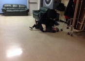 The simulated attacks are 'Crazy, real'. Blind folded and brought down to the ground by the attacker. Collège Charlemagne (Montreal, West island), women's 'hands-on' self defence course given over 6 weeks as an after school activity. These girls were psyched and motivated to 'Do whatever it takes' to deal with the dangerous simulations they were confronted with. Hats off to all of them. They were an inspiration. May 1, 2019.