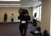 Air Canada, women's 'hands-on' attack simulation, self-defence workshop. DETERMINED & ENRAGED were these women.  No! Is a complete sentence. All women and teenagers should get a taste of these types of 'No-holds barred' self-defence courses in order to understand and feel the rage needed to fend off people who don't respect their No!